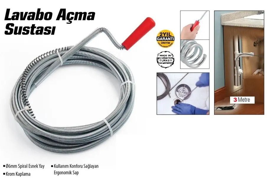 Labo Ve Gider Boruları Açacağı - Labo Açma Sustası - 3Metre 2