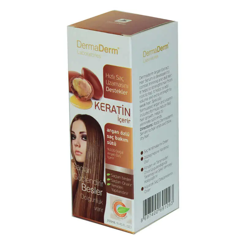 Keratinli Argan Özlü Saç Bakım Sütü Hızlı Saç Uzamasına Etkili 250 ML 4