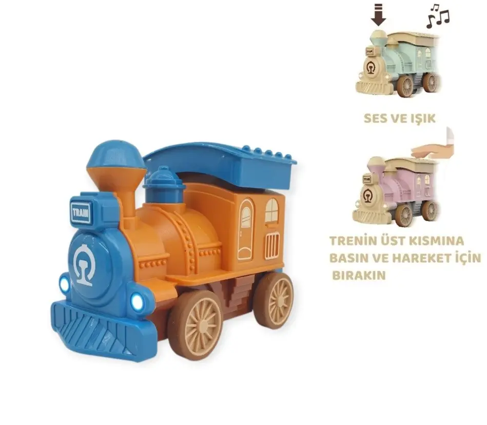 Oyuncak Tren Işıklı Sesli Basmalı Gitsin 14cm - Mİ - 8068A - 1 ADET 4