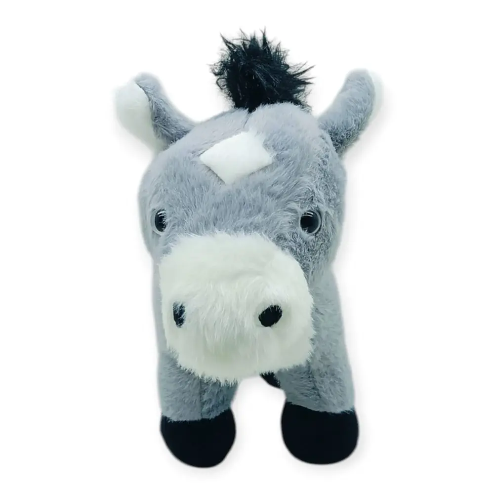 Peluş Hayvanlar Sesli 30 cm At - Gri - 1 ADET 4