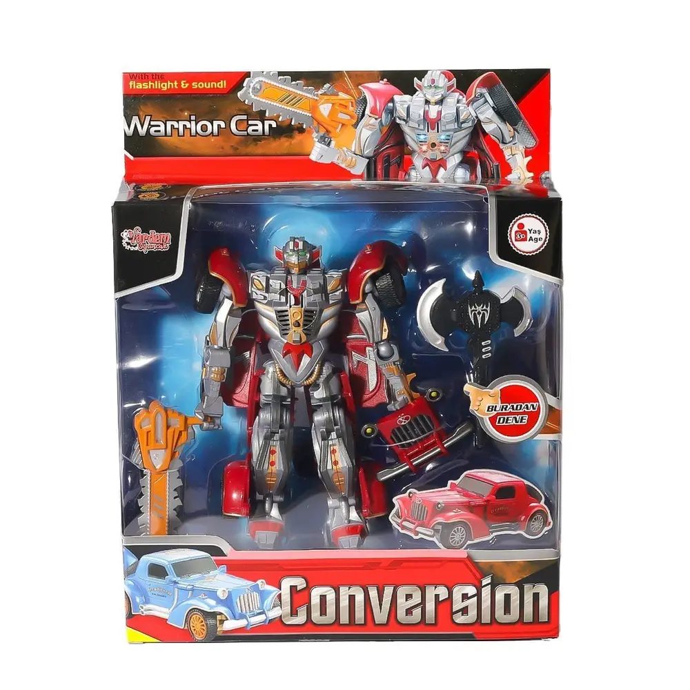 HW-668-1-2 Işıklı Dönüşebilen Robot Araba -Vardem 2