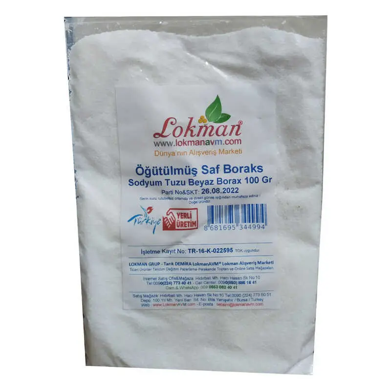 Öğütülmüş Saf Boraks Sodyum Tuzu Beyaz Borax 100 Gr 4