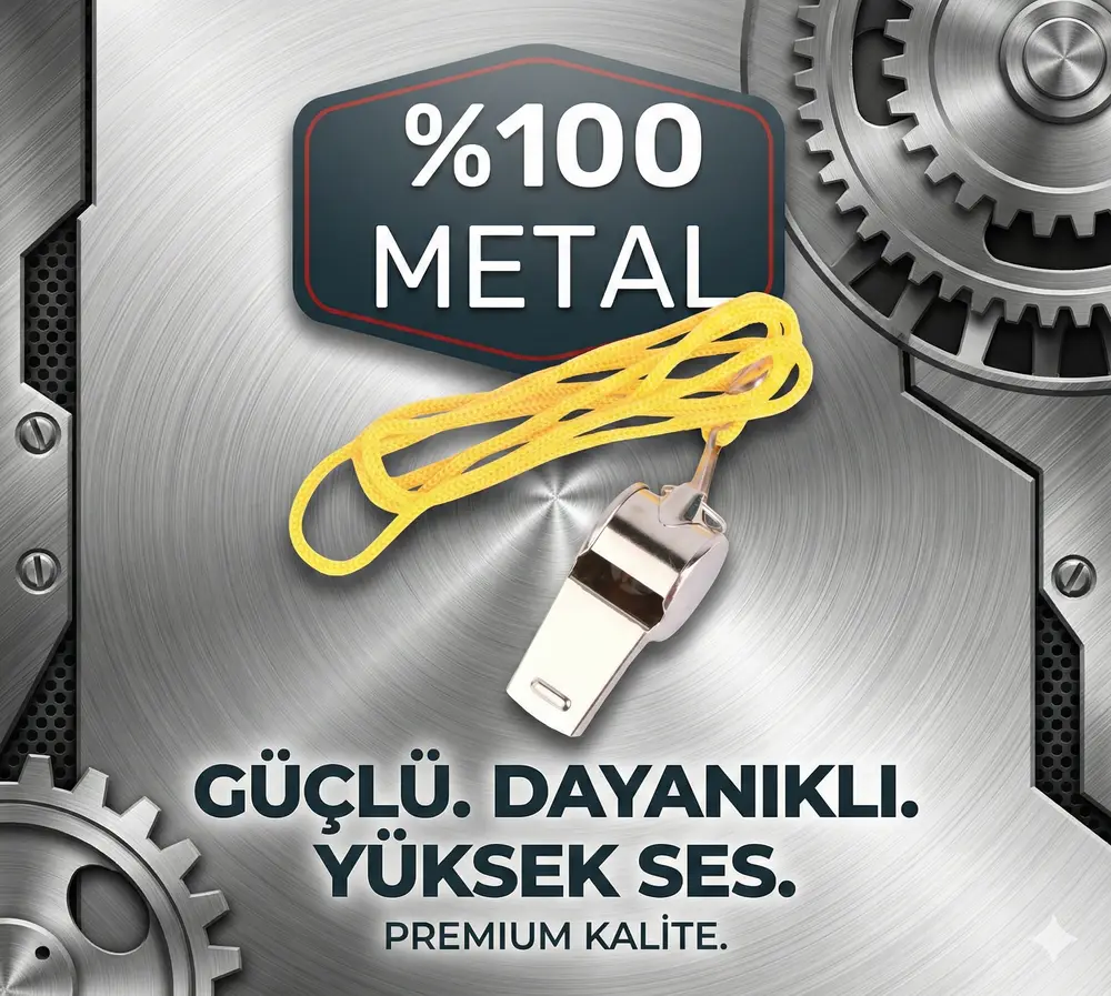 Metal Ipli Hakem ve Deprem Düdüğü (24'lü) 2