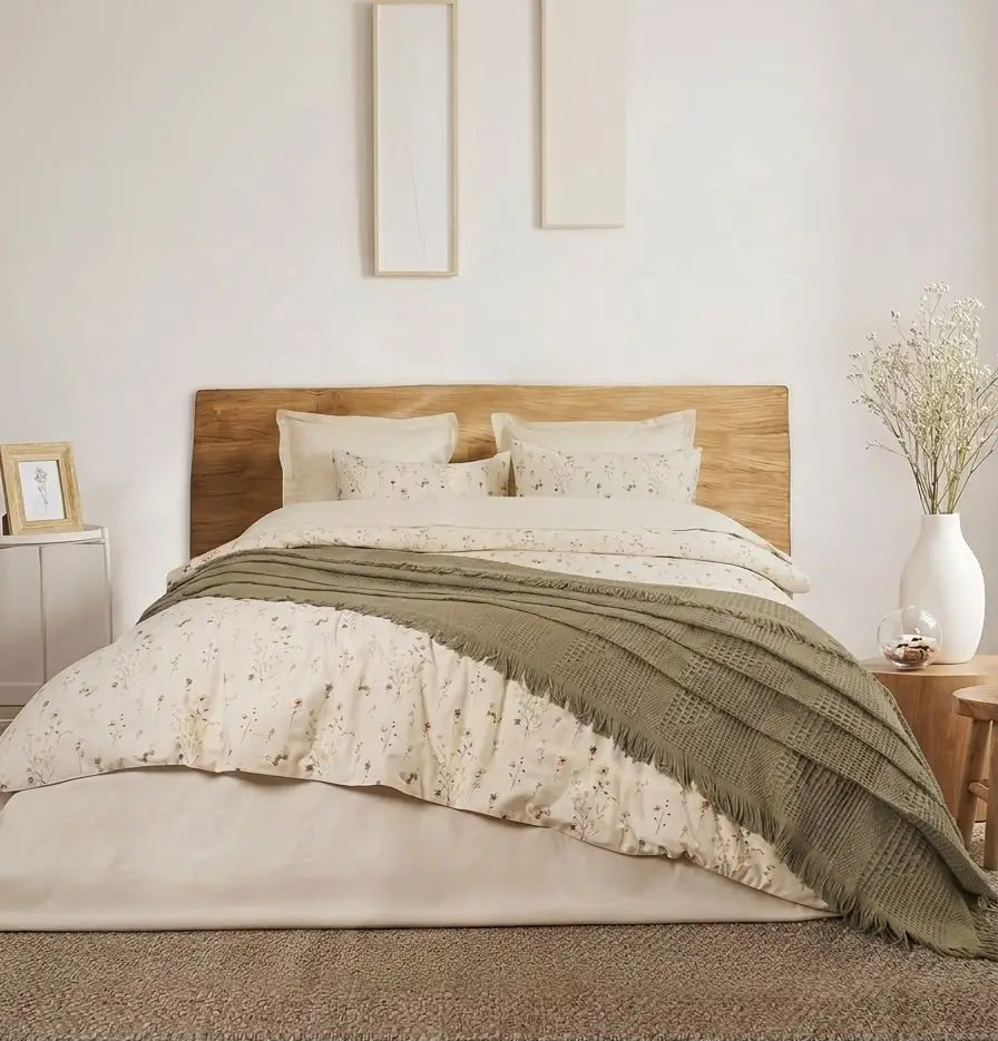 Şaheser Home Collection Çift Kişilik Pikeli Dijital Baskılı Nevresim Takımı Marvin Haki