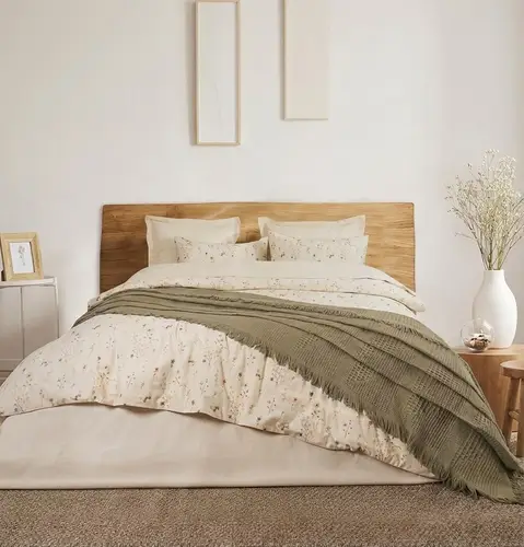 Şaheser Home Collection Çift Kişilik Pikeli Dijital Baskılı Nevresim Takımı Marvin Haki