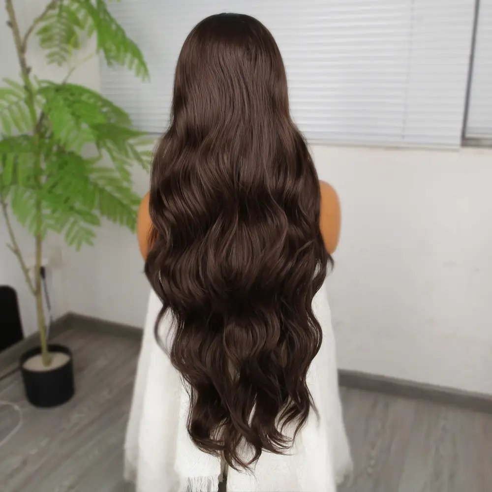 Koyu Kumral Fiber Sen Tül Peruk 5