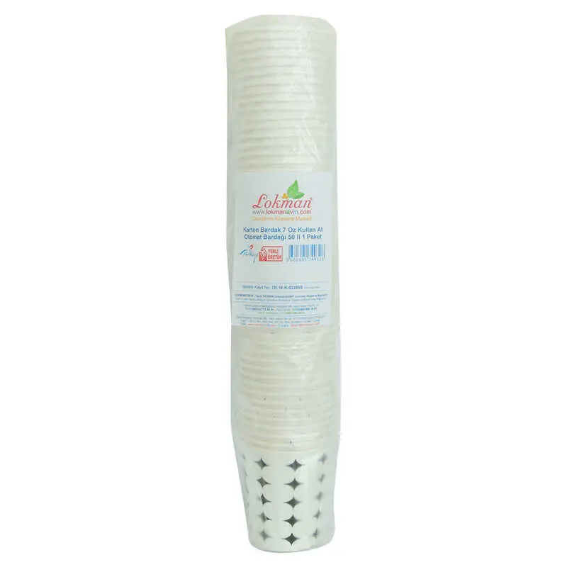 Karton Bardak 7 Oz Kullan At Çay Kahve Sıcak Kağıt Otomat Bardağı 50 li 1 Paket 3