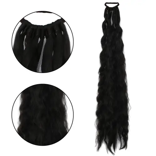 Lastik Tokalı At Kuyruğu Kabarık Afro Daalı  / Kahverengi