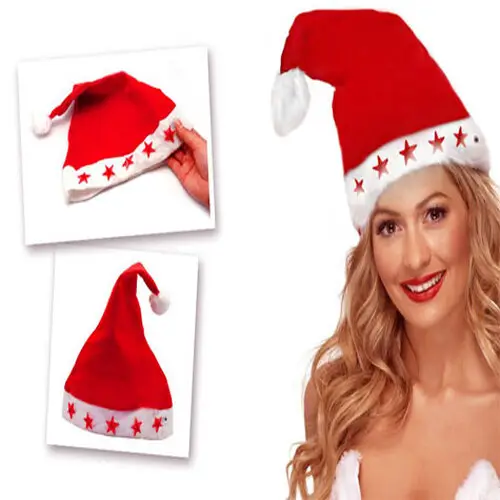 Yılbaşı Özel Işıklı Noel Baba Şapkası 2