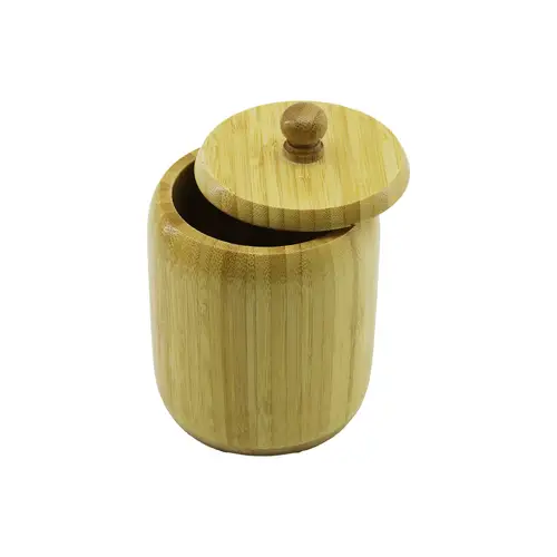 AHŞAP BAMBU ŞEKERLİK KAPAKLI ÇAP: 9CM DERİNLİK: 10.5CM NO:10